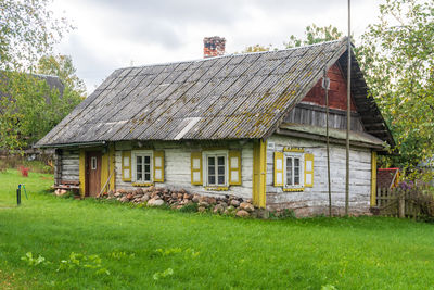 Old traditional wooden house in the village of margionys, dzukija or dainava region, lithuania