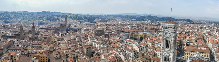 High angle view of buildings in city