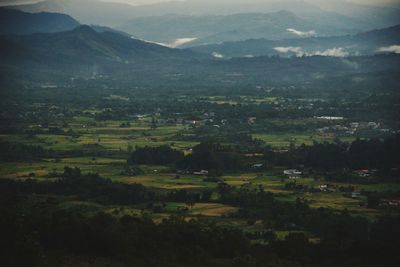 High angle view of landscape against sky