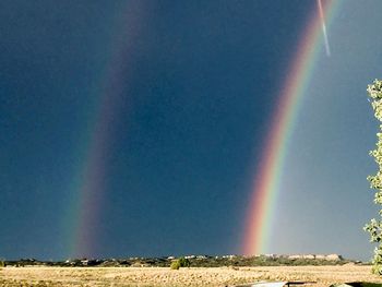 Scenic view of rainbow against sky