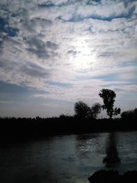 Scenic view of lake against sky at sunset