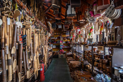 Perspective view of souvenirs shop in the road to los molinos reservoir in villa ciudad parque