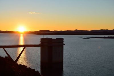 Scenic view of sunset over sea