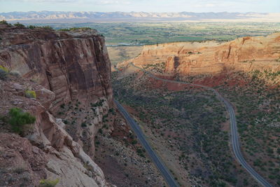 High angle view of rock formations