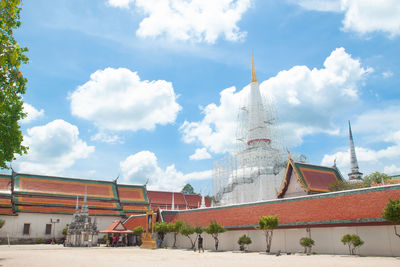 Low angle view of temple against sky