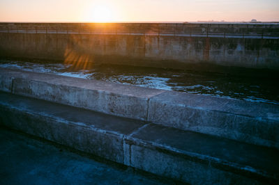 View of sunset over sea