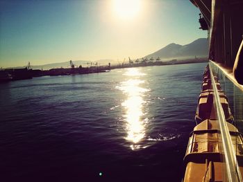 Scenic view of sunset over river