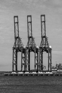 Felixstowe container port panoramic shots showing gantry cranes and container ship