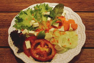 Close-up of food on table