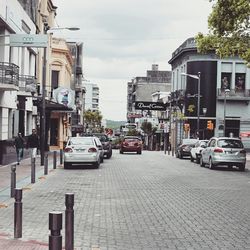 Cars parked on road