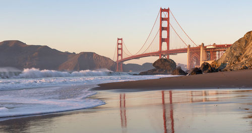 View of the golden gate bridge from marshalls beach