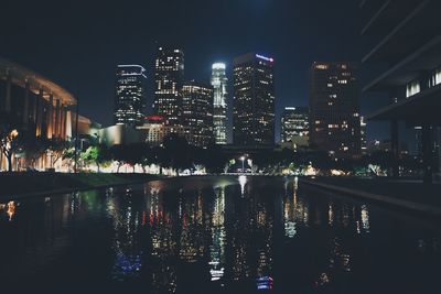 Illuminated city at night