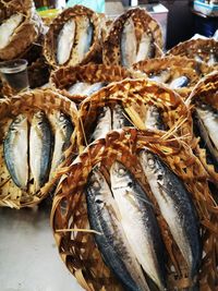 Close-up of fish for sale in market