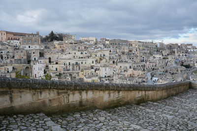 Buildings in a city. matera