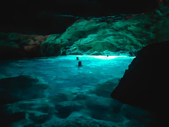 People swimming in sea