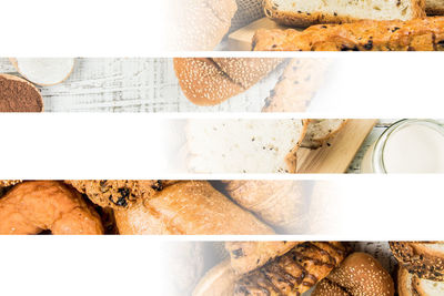 Digital composite image of food for sale