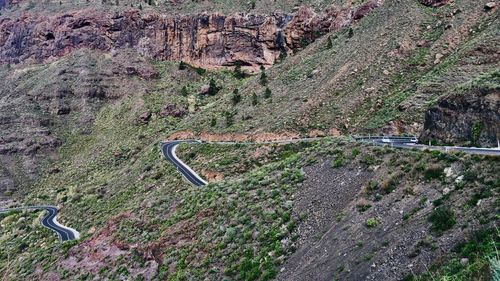 Aerial view of road on land