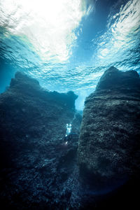 Rock formation in sea