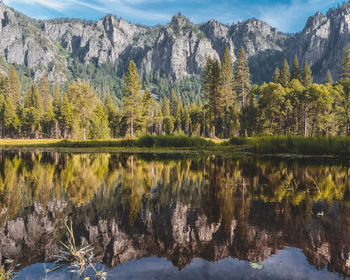 Scenic view of lake and mountains