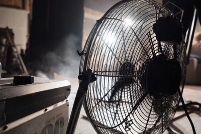 Close-up of electric fan