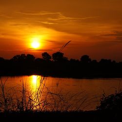 Sunset over lake
