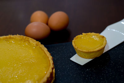 Close-up of breakfast on table