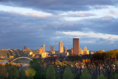 Panoramic view of cityscape against sky