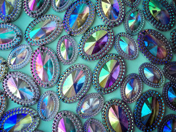 Full frame shot of multi colored diamonds
