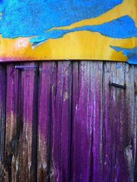 Full frame shot of yellow umbrella on wood