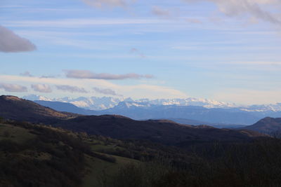 Scenic view of mountains against sky
