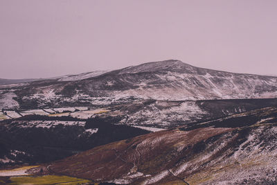 Aerial view of mountain range against the sky