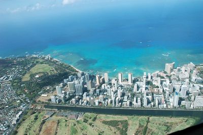 High angle view of cityscape