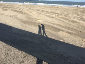 High angle view of people on beach