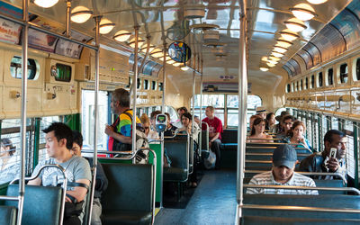 Group of people in train