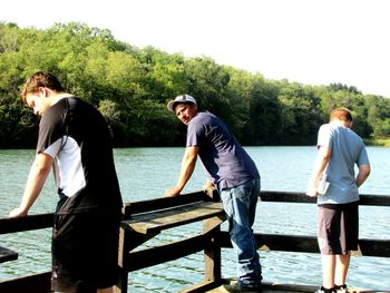 Woman standing on mountain