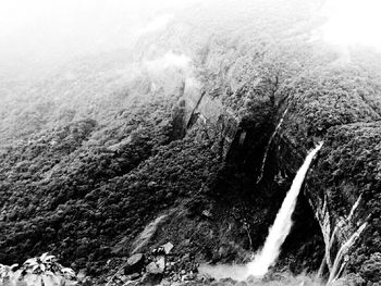 Scenic view of waterfall