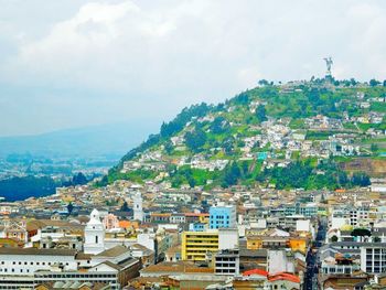 High angle shot of townscape