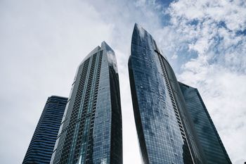 LOW ANGLE VIEW OF SKYSCRAPERS