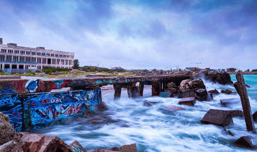 Panoramic shot of water against sky