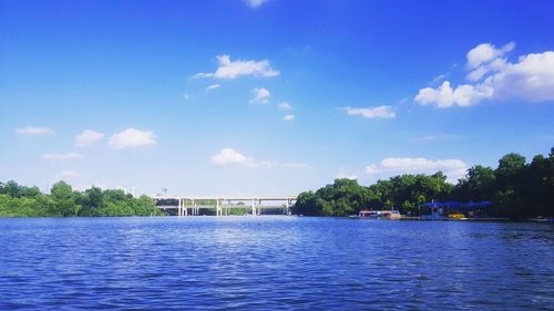 Scenic view of blue sea against sky