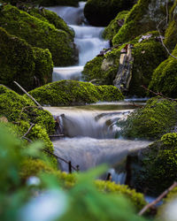 Scenic view of waterfall