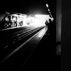 Railroad track at night