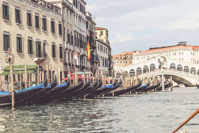 View of canal passing through city