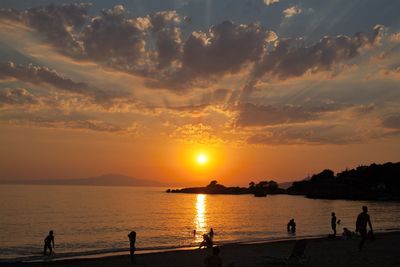 Sunset over a greek beach