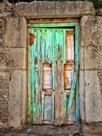 Closed door of old building