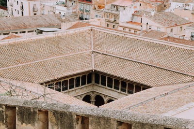 View from above on historical building in tortosa
