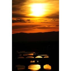 Silhouette of mountain at sunset