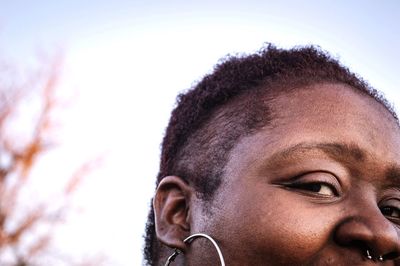 Close-up portrait of young woman