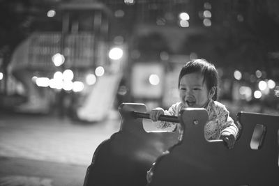 Girl playing at playground