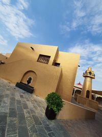 Low angle view of traditional building against sky